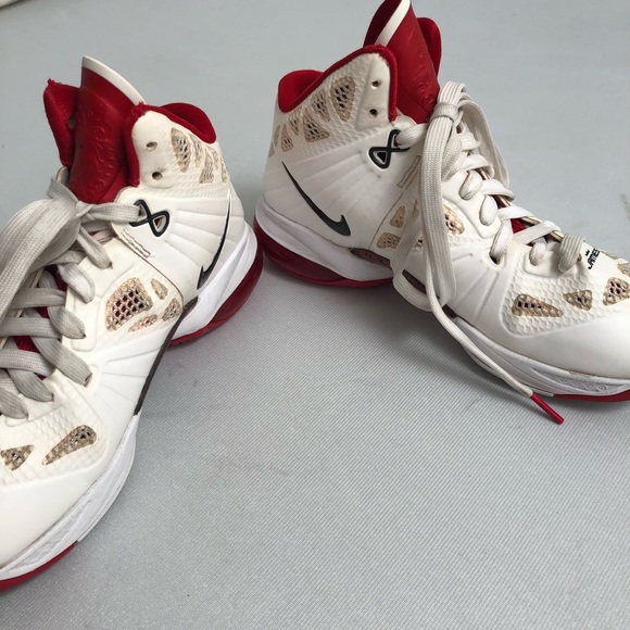 Nike Air Max Lebron PS (VIII) basketball sneakers white red - Picture 2 of 8